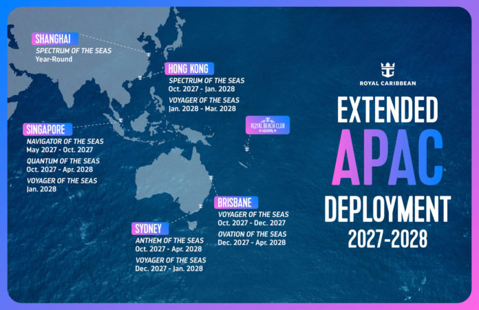 Royal Caribbean sender Voyager of the Seas på ny Asia Pacific-sesong i 2028