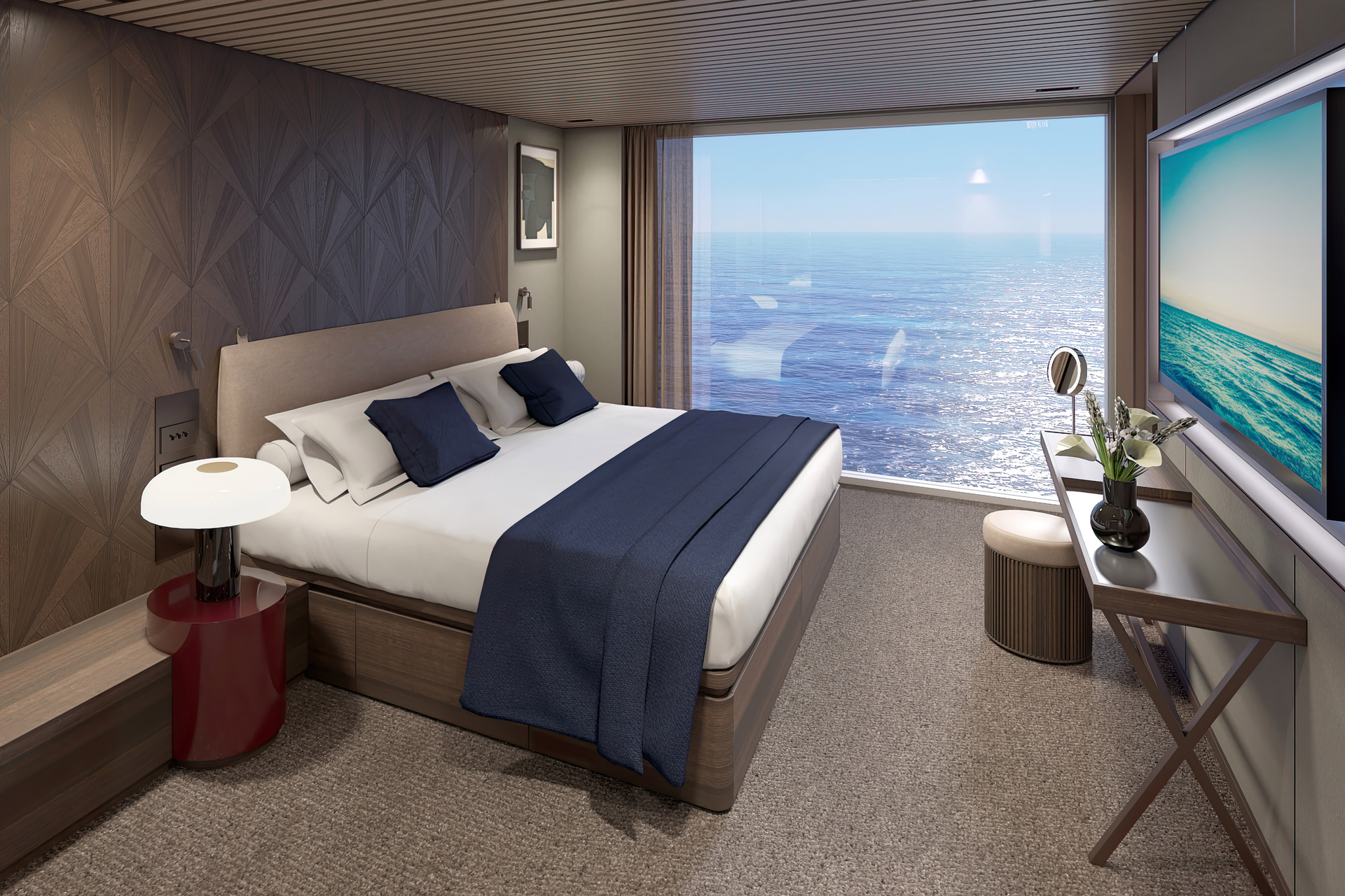 Norwegian Aura™ will boast 159 suites within the keycard access-only complex, The Haven by Norwegian™, including the Haven Three-Bedroom Duplex Suite with Large Balcony. Amenities include a 24-hour butler and concierge service, priority embarkation and disembarkation and much more.